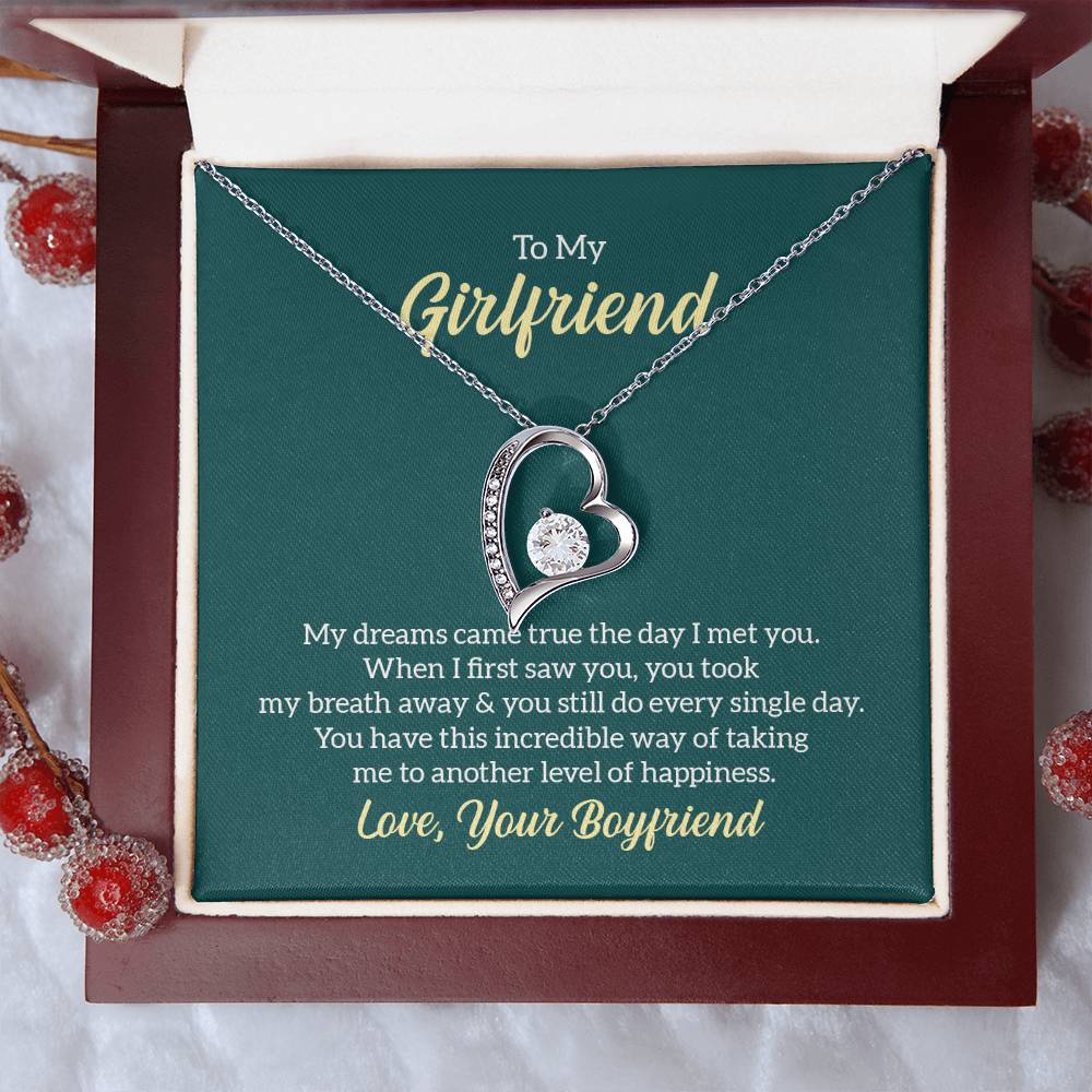 Forever Love Heart Necklace + Card For Girlfriend