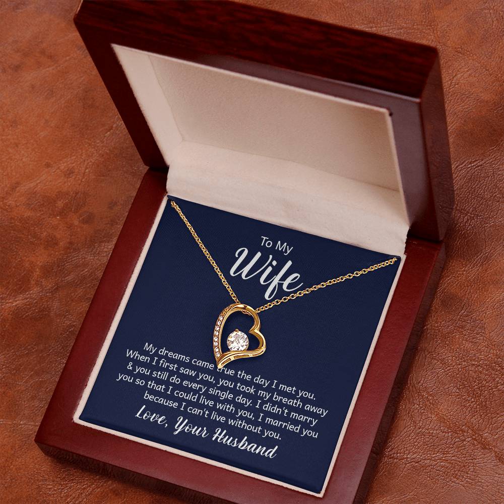 Forever Love Heart Necklace + Wife Message Card