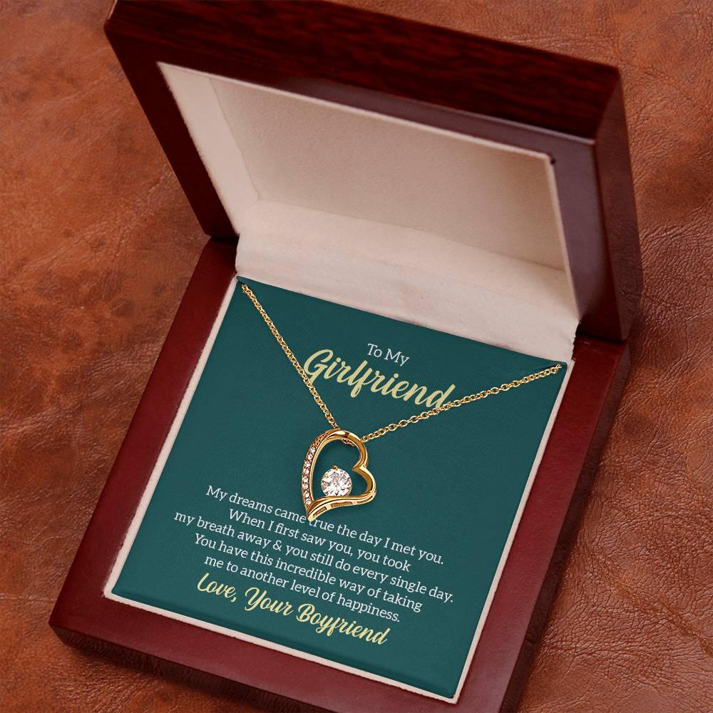 Forever Love Heart Necklace + Card For Girlfriend