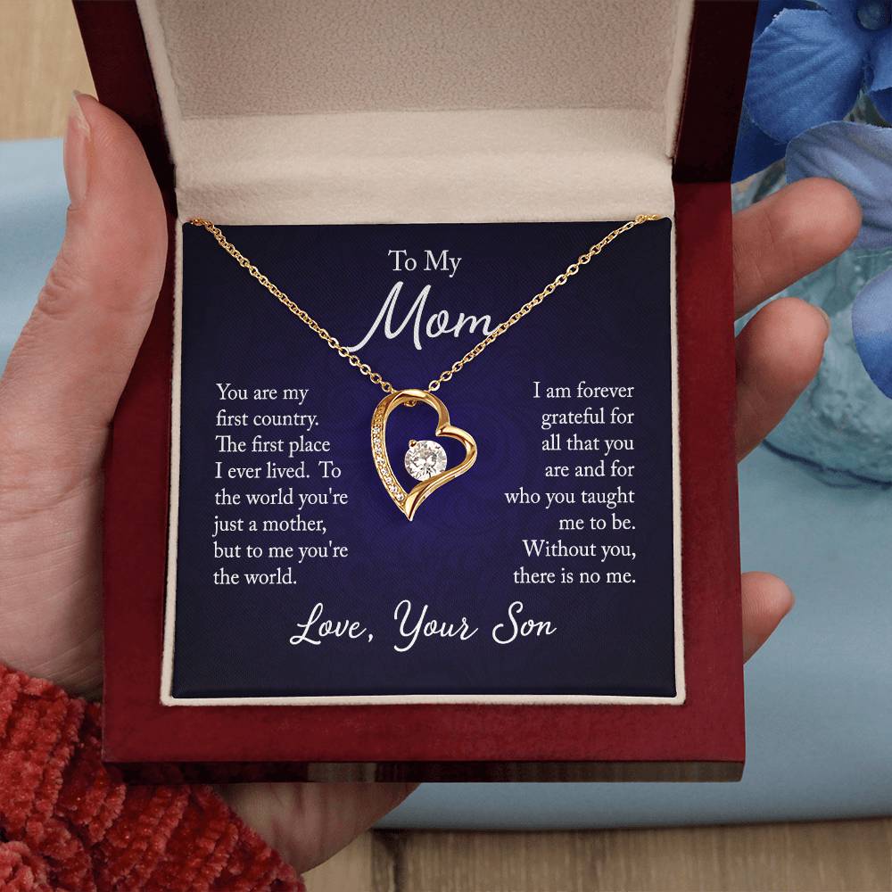 Forever Love Heart Necklace + Mom Card