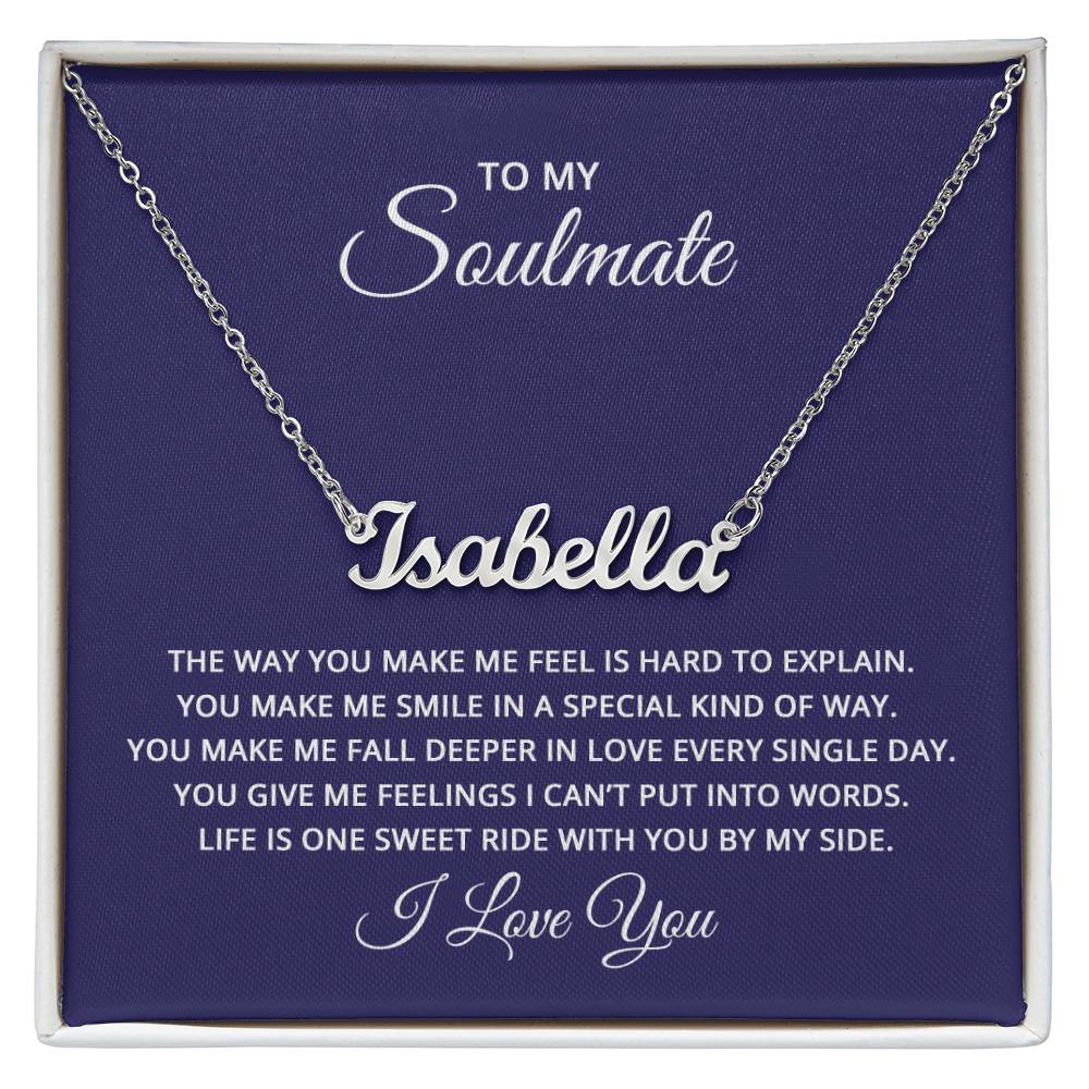 Custom Name Necklace With Card For Soulmate