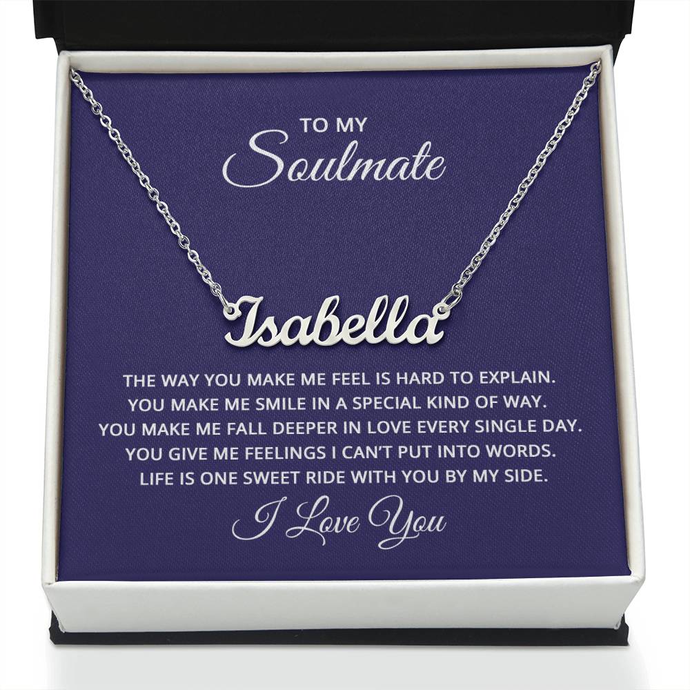 Custom Name Necklace With Card For Soulmate