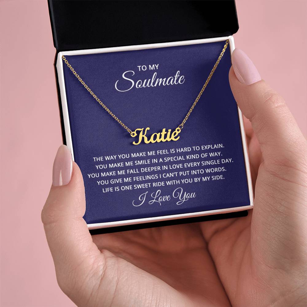 Custom Name Necklace With Card For Soulmate