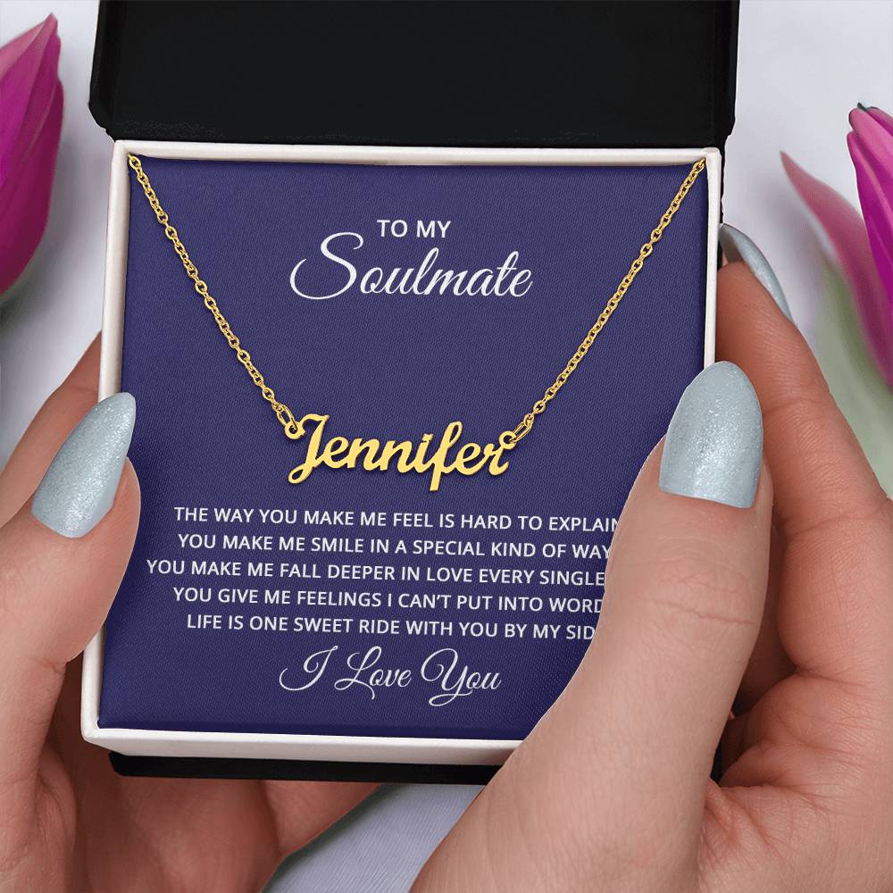 Custom Name Necklace With Card For Soulmate