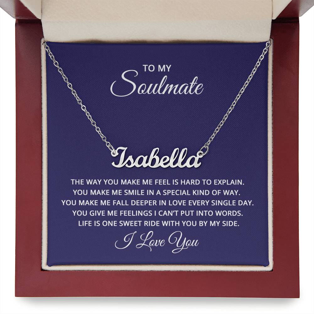 Custom Name Necklace With Card For Soulmate