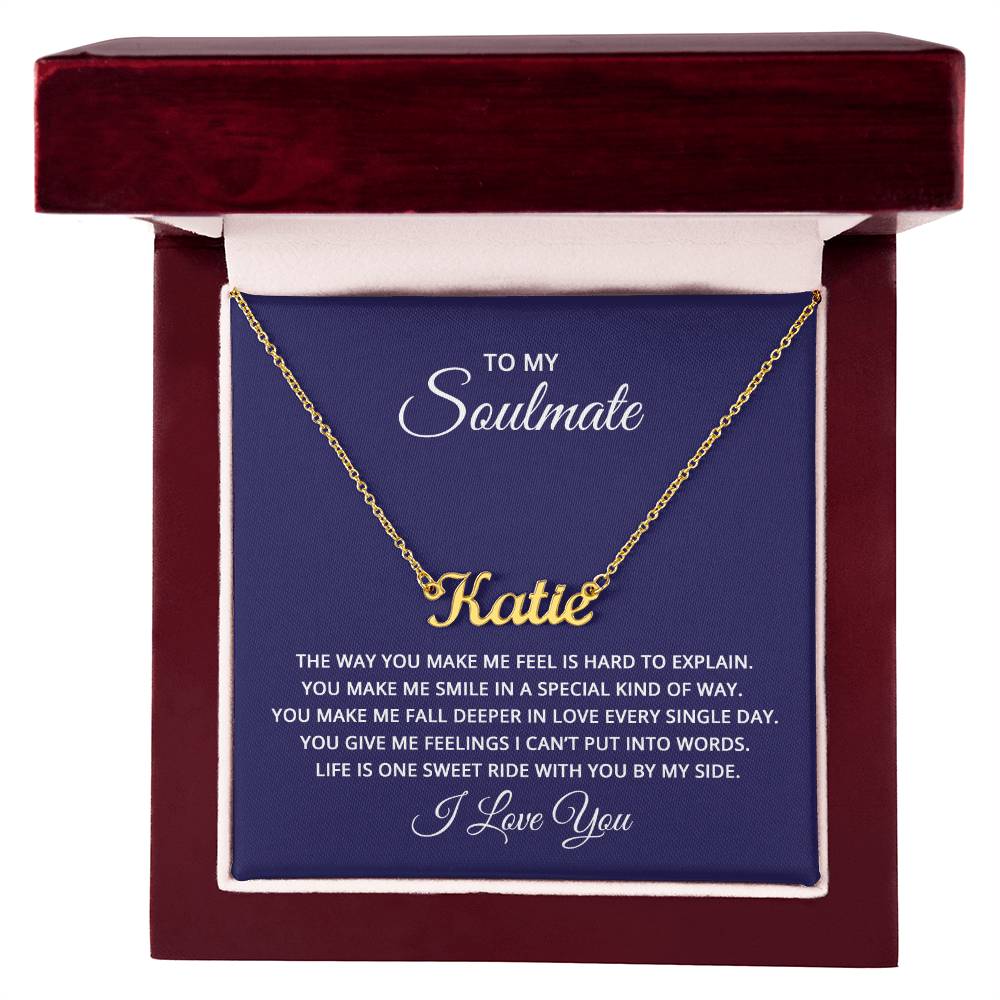 Custom Name Necklace With Card For Soulmate