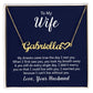 Custom Name Necklace + Heart + Wife Card