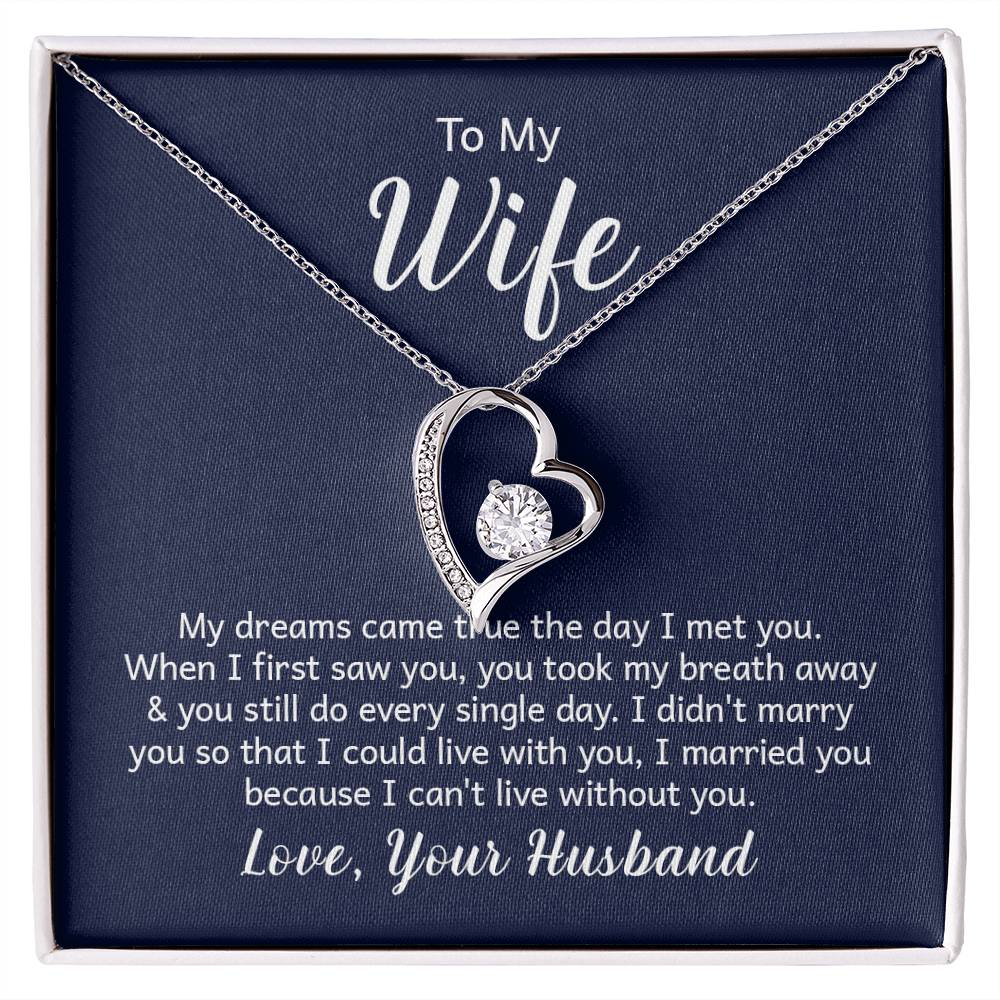 Forever Love Heart Necklace + Wife Message Card