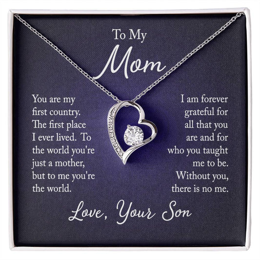 Forever Love Heart Necklace + Mom Card