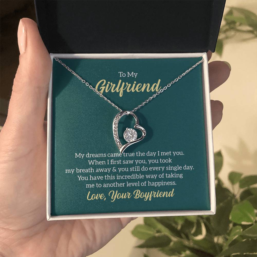 Forever Love Heart Necklace + Card For Girlfriend