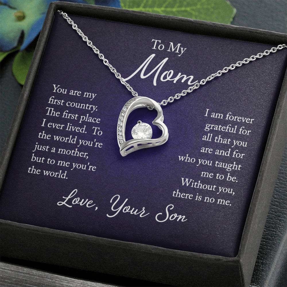 Forever Love Heart Necklace + Mom Card