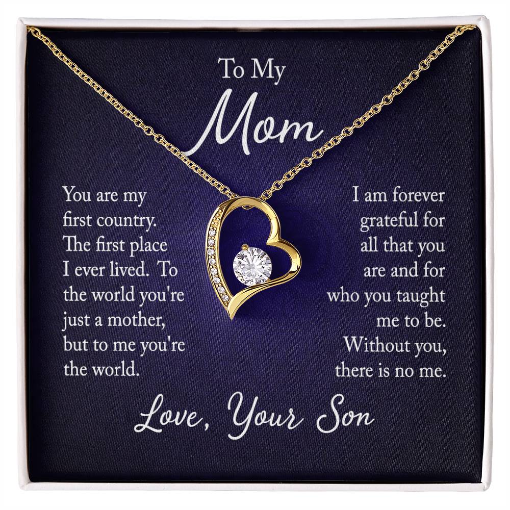 Forever Love Heart Necklace + Mom Card