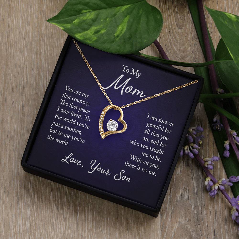 Forever Love Heart Necklace + Mom Card