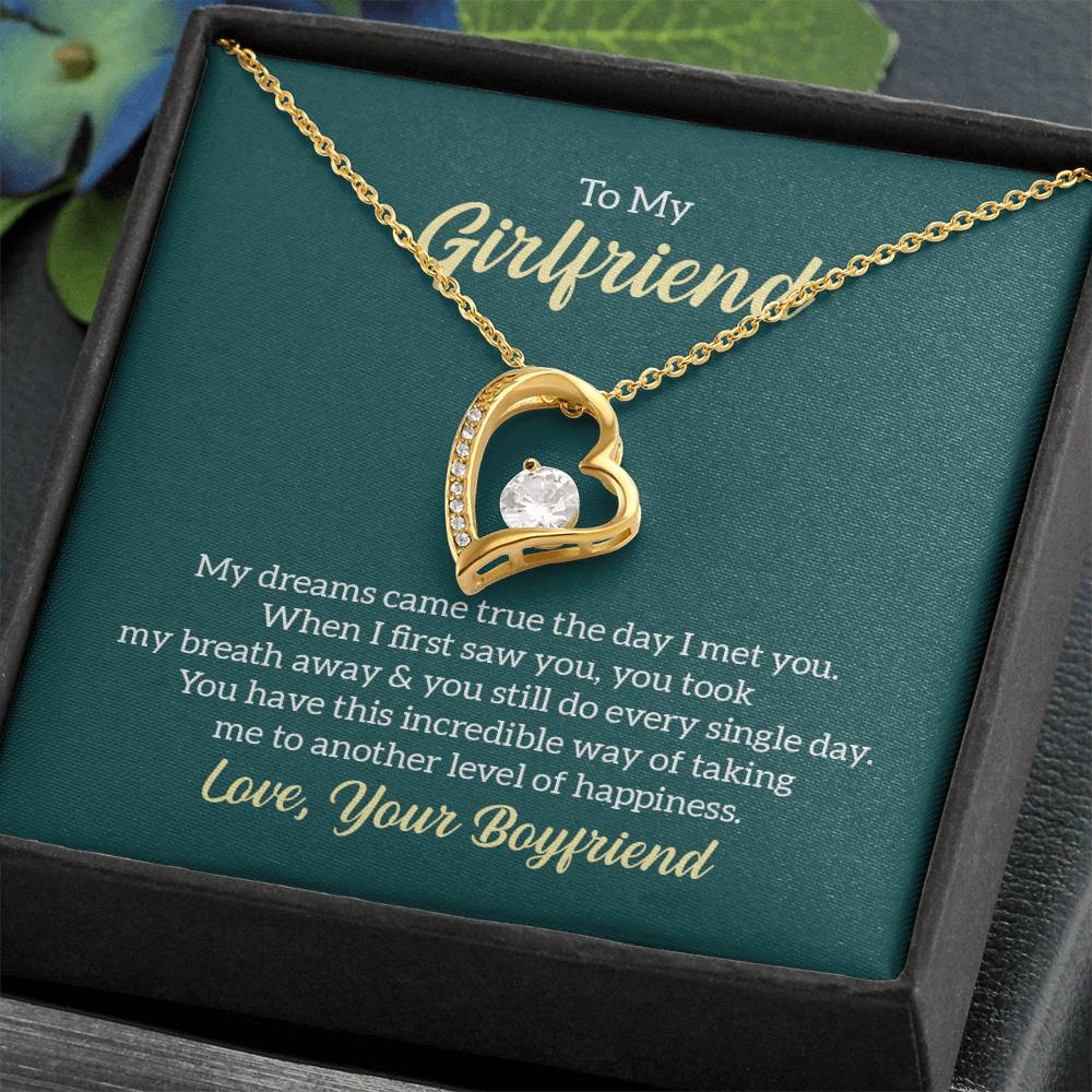 Forever Love Heart Necklace + Card For Girlfriend